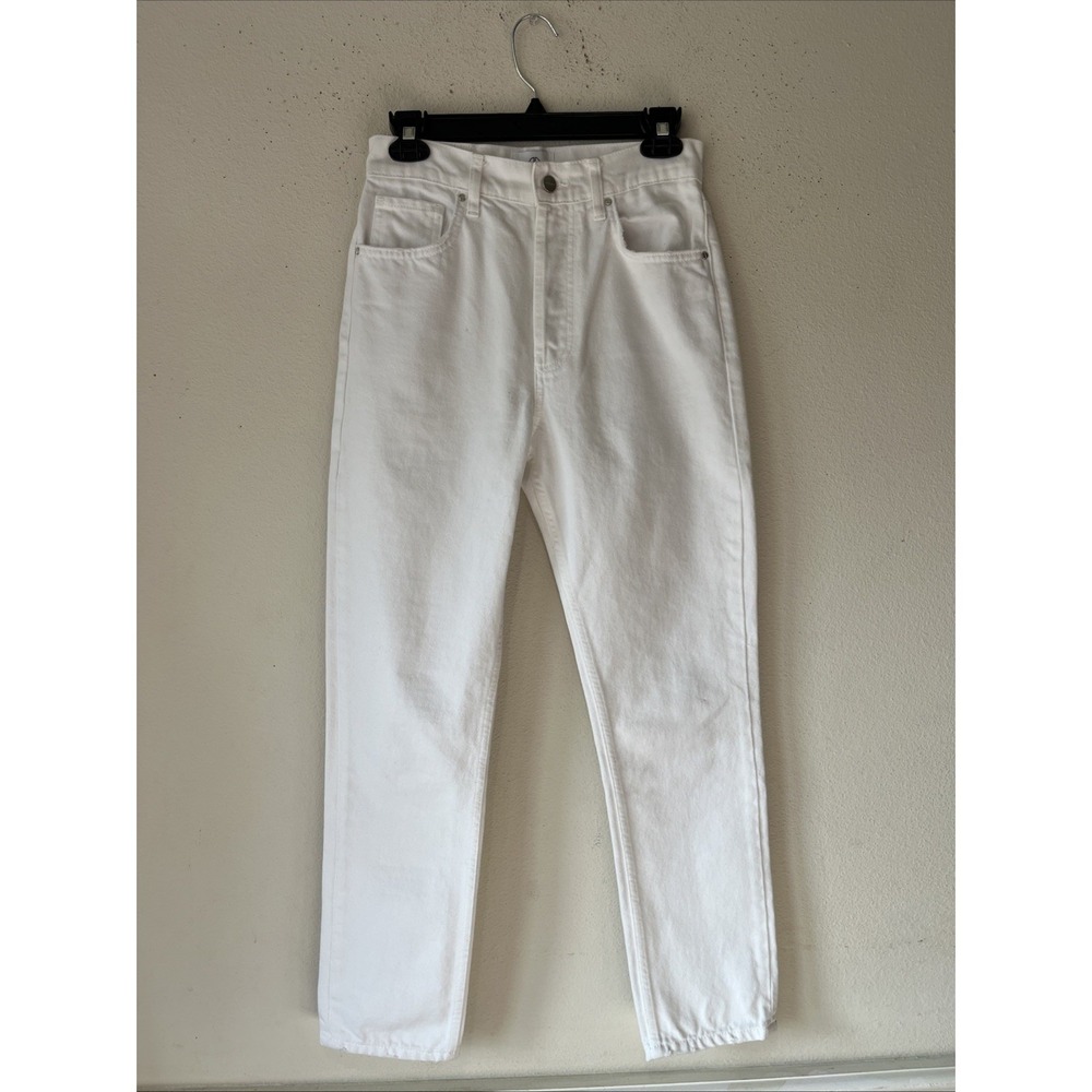ANINE BING High-Rise Straight-Leg White Jeans - Sz 26" Preppy Button Fly Cotton